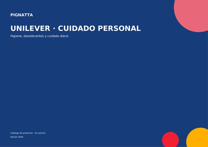 Portada del catálogo de higiene personal Unilever 2026
